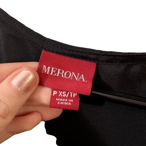 Merona black classic ruched pleated sleeveless sundress summer dress delicate - Picture 5 of 6